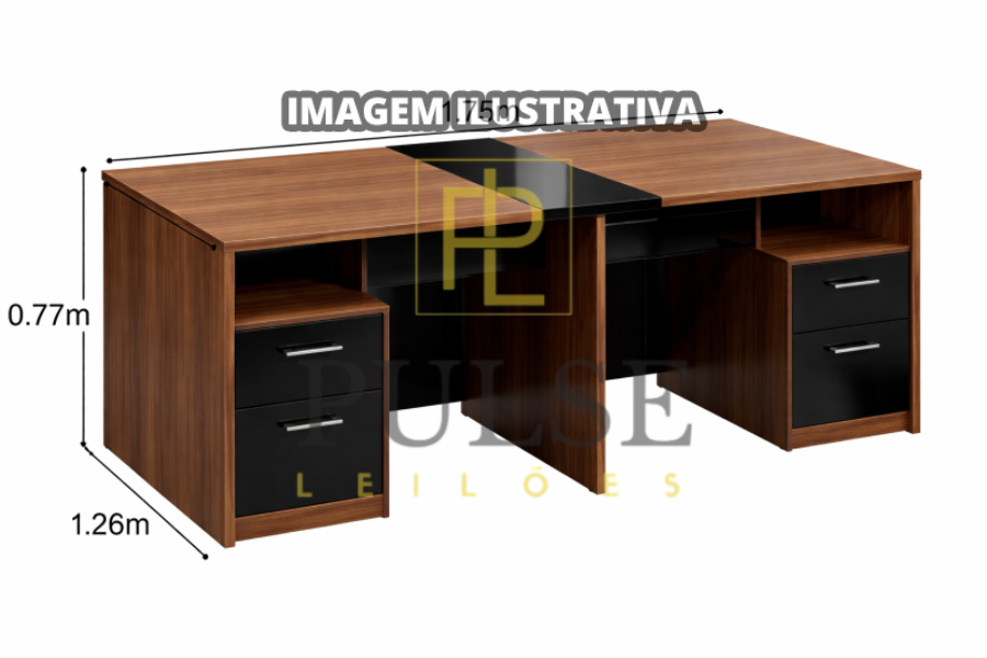 1 (uma) mesa de escritório amadeirada